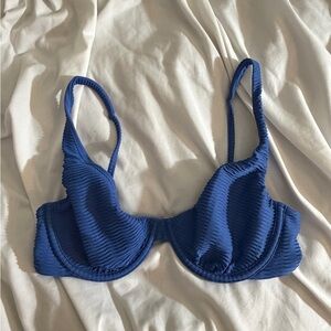 Abercrombie & Fitch Textured Blue Bikini Top
